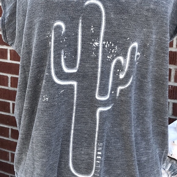 Billabong Gray Cactus 🌵 Print T-Shirt Size Small - Picture 2 of 11